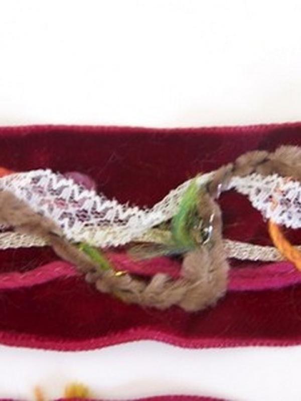 Ruban bohemienne velours pourpre 4 