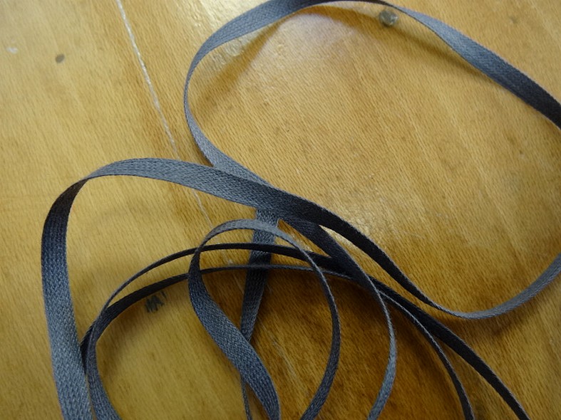 Ruban coton plat gris moyen 1