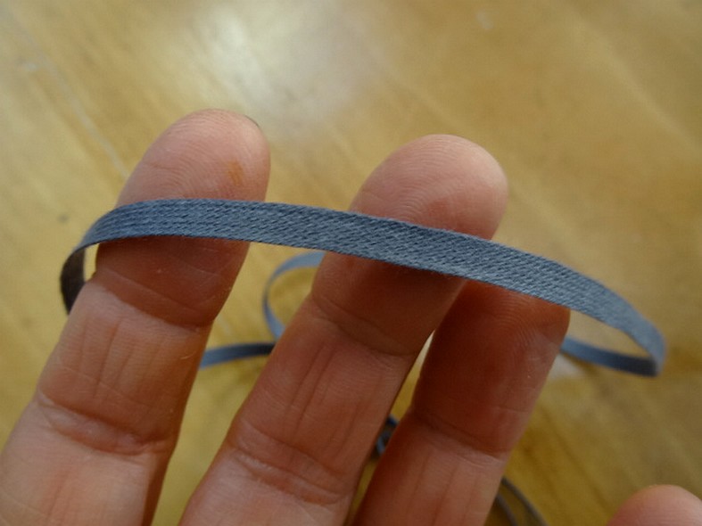 Ruban coton plat gris moyen 2