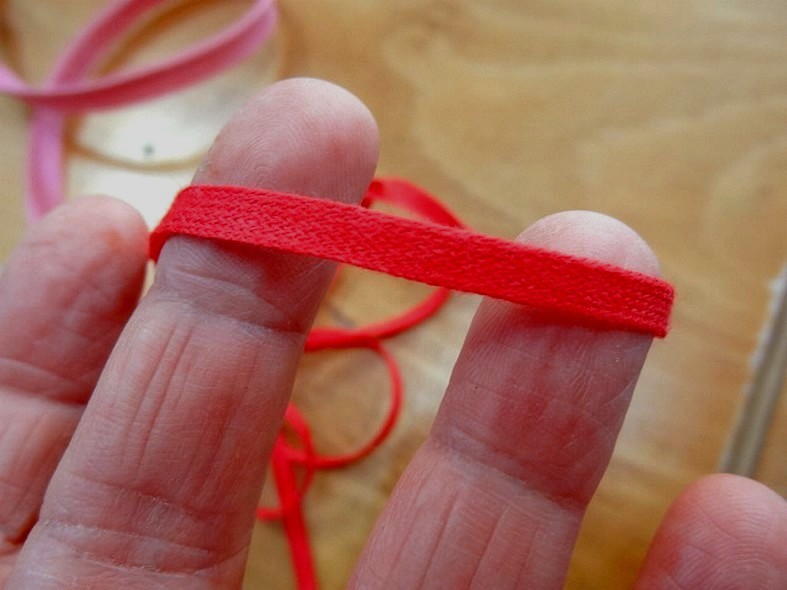 Ruban coton plat rouge 1