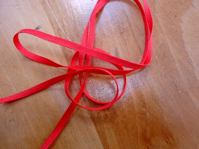 Ruban coton plat rouge 2