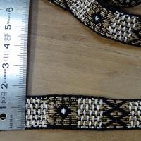 Ruban coton tisse amerindien beige creme noir 2