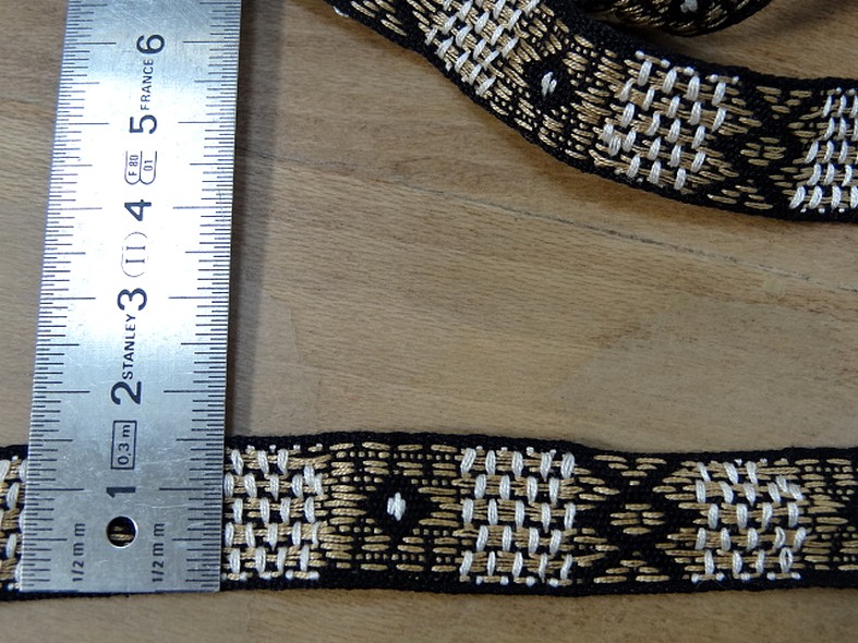Ruban coton tisse amerindien beige creme noir 2