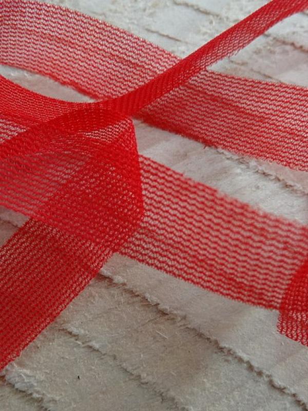 Ruban de resille rouge hermes 12 mm 1 