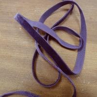 Ruban elastique velours prune 1