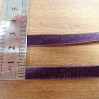Ruban elastique velours prune 2 