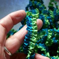 Ruban fronce elastique bleu vert 