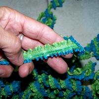 Ruban fronce elastique bleu vert 1