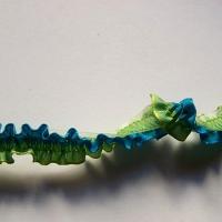 Ruban fronce elastique bleu vert 2