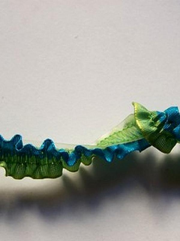Ruban fronce elastique bleu vert 2 