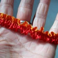 Ruban fronce elastique orange rouge 1