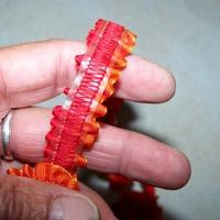 Ruban fronce elastique orange rouge 2 