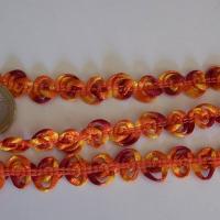 Ruban fuego elastique bouton de roses orange 1 