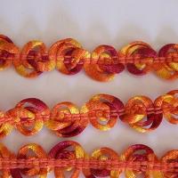 Ruban fuego elastique bouton de roses orange 2