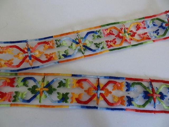 Ruban organza brode multicolore 1