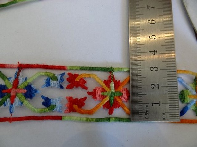 Ruban organza brode multicolore 2