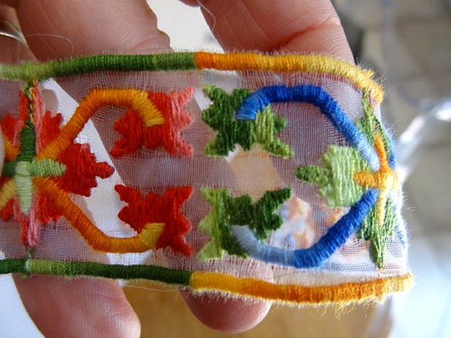 Ruban organza brode multicolore 3