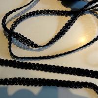 Ruban raphia et sequins noir 