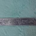 Ruban satin gris damasse fleuri 1 