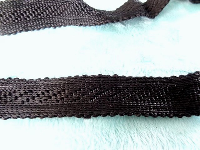 Ruban tresse épaisse en rayonne noire 1