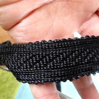 Ruban tresse épaisse en rayonne noire 3