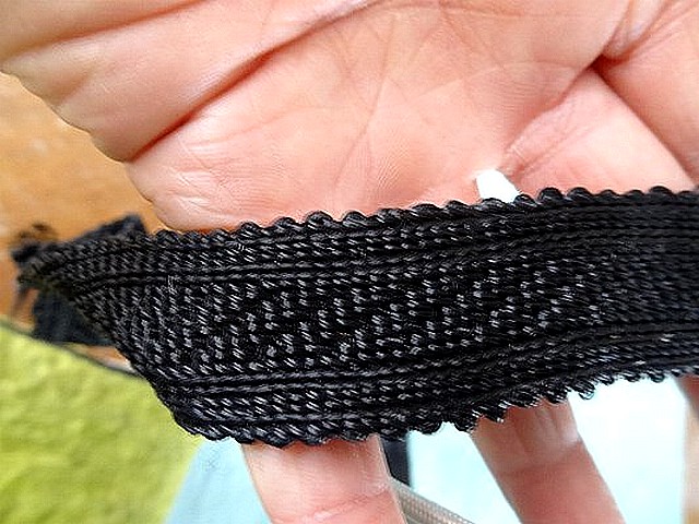 Ruban tresse épaisse en rayonne noire 3