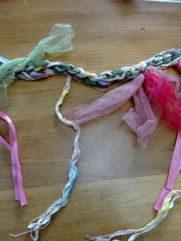 Ruban tresse a nouer rose kaki 1 