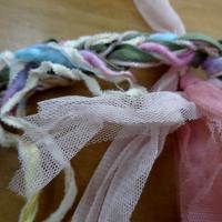 Ruban tresse a nouer rose kaki