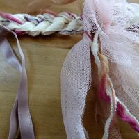Ruban tresse a nouer vieux rose mauve 2 