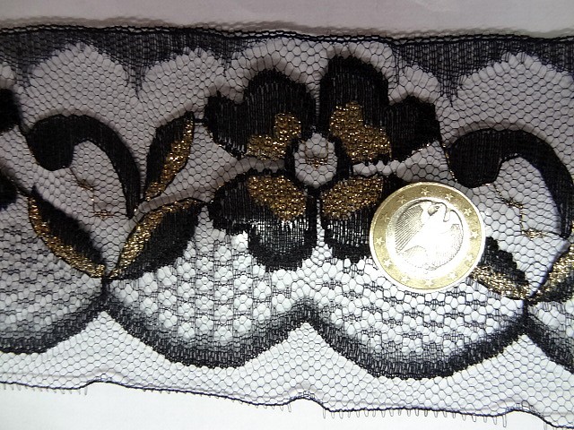 Ruban tulle fin dentelle noire doree 2
