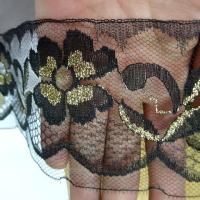Ruban tulle fin dentelle noire doree 3