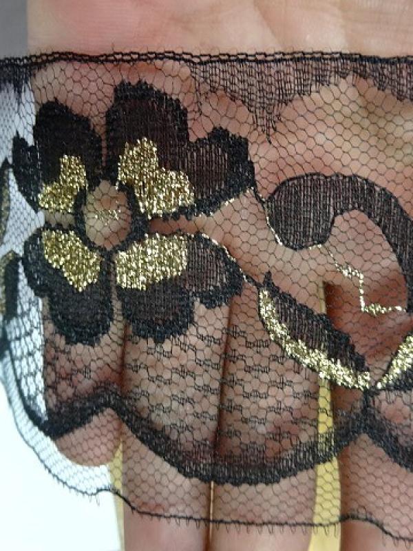 Ruban tulle fin dentelle noire doree 3 
