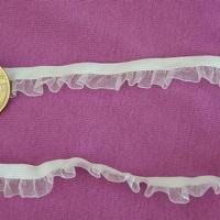 Ruban tutu elastique volant d organza blanc nacre 1 