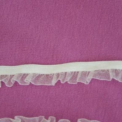 Ruban tutu elastique volant d organza blanc nacre 3 