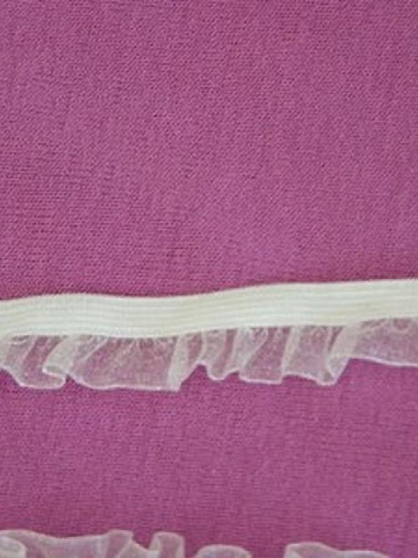 Ruban tutu elastique volant d organza blanc nacre 3 