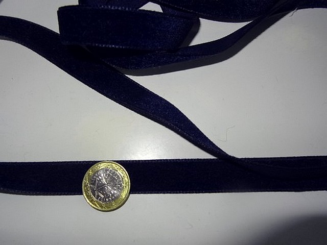 Ruban velours bleu de minuit 16 mm 1