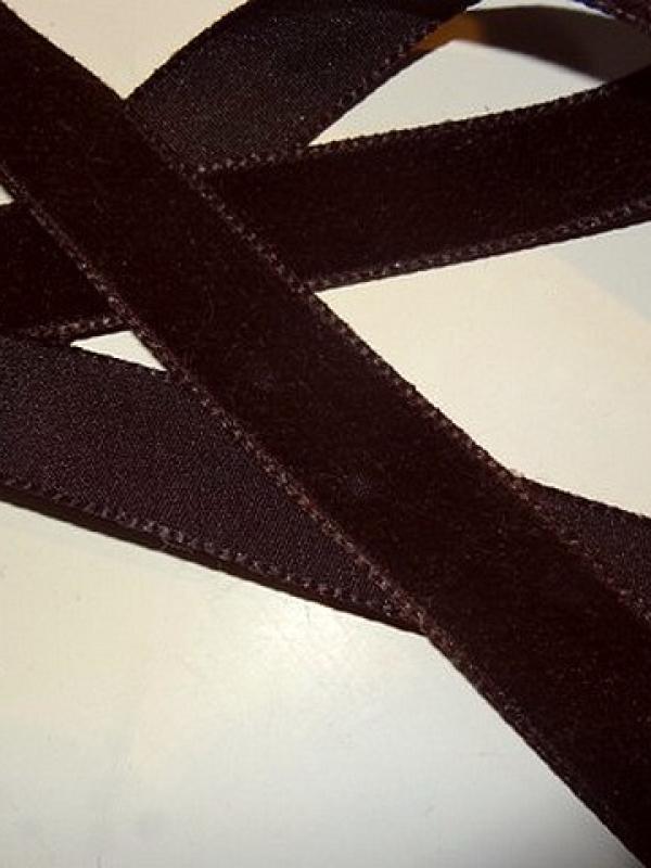 Ruban velours chocolat 16 mm 2 