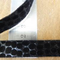 Ruban velours frappe noir motif guepard 2 