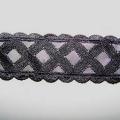 Ruban voile noir brode de croisillons 3 