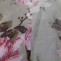 satin coton beige fleuri rose5