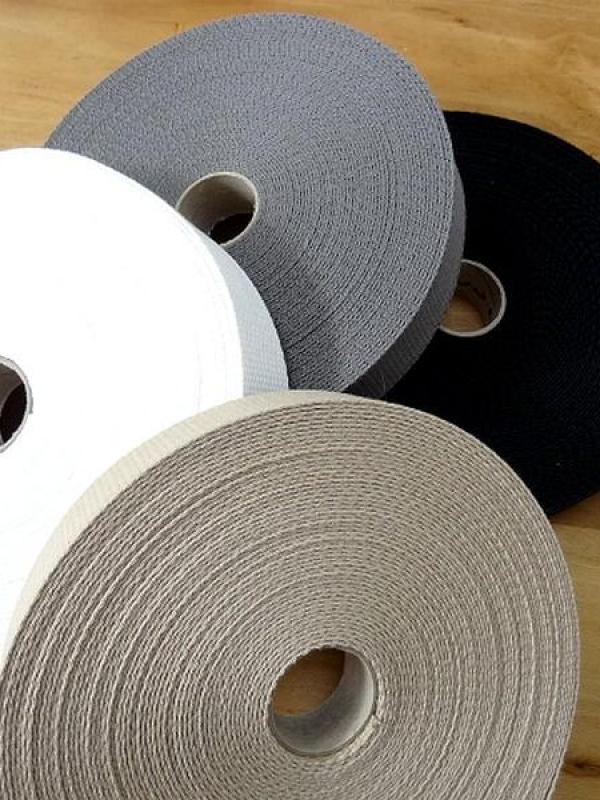 Sangle tressee plate 30 mm noir beige blanc gris 1 