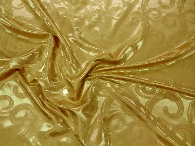 Satin a volutes faconne or jaune 4