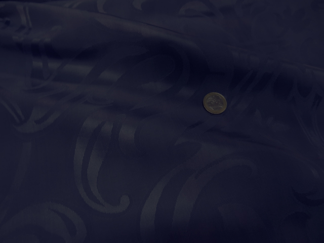 Satin bleu cobalt motif fleur de lis xl