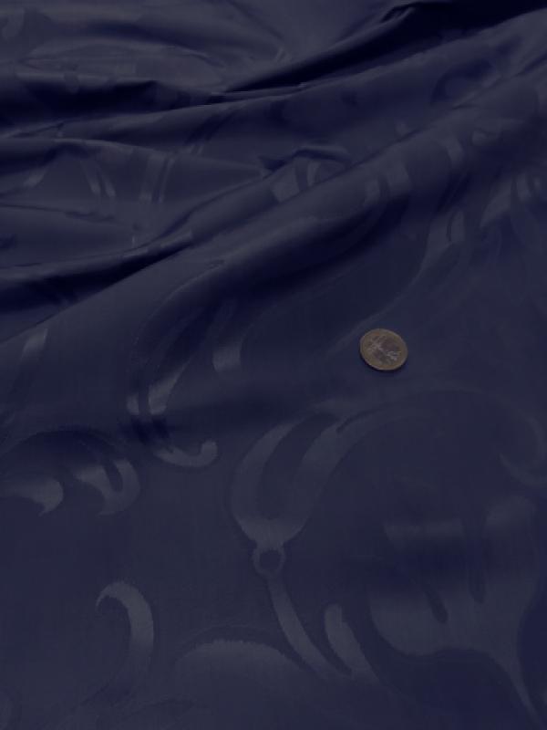 Satin bleu cobalt motif fleur de lis xl 2 