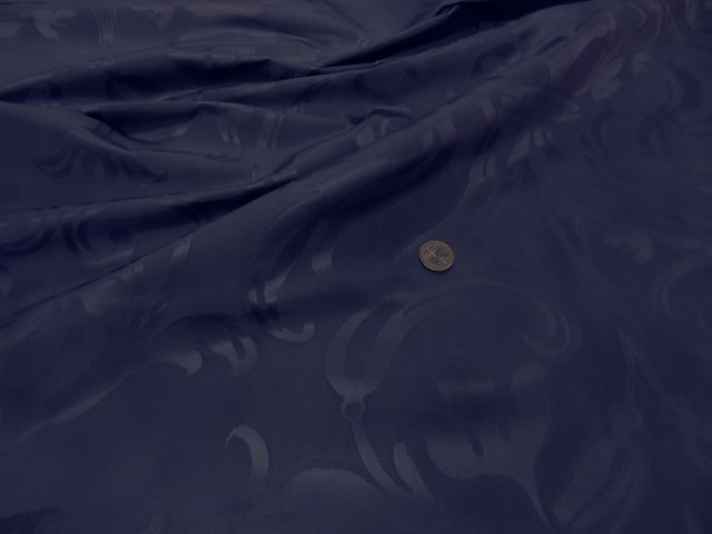Satin bleu cobalt motif fleur de lis xl 2