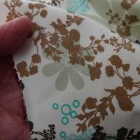 Satin coton blanc motif fleurs et cachemire turquoise et jade 5 