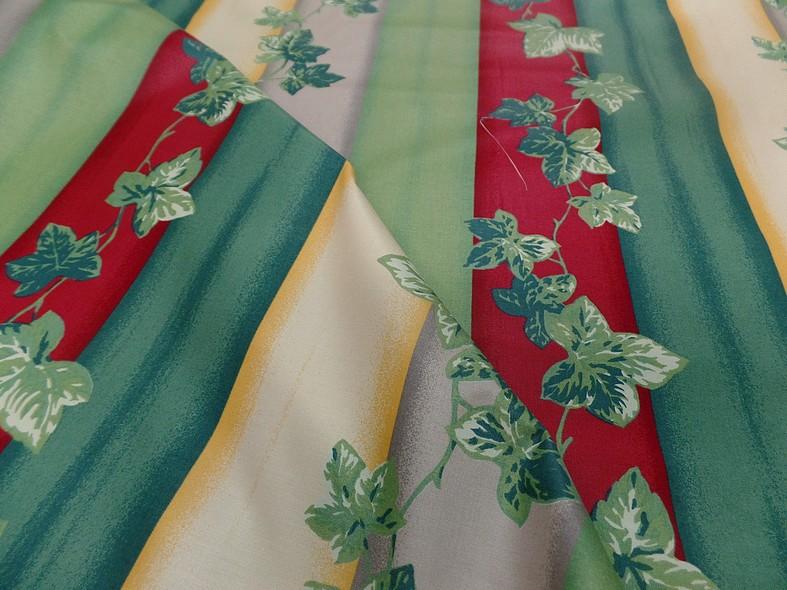 Satin coton raye feuilles de lierre 2