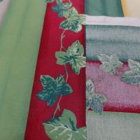 Satin coton raye feuilles de lierre 4 