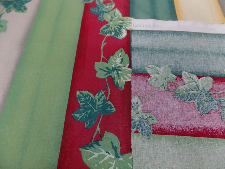 Satin coton raye feuilles de lierre 4
