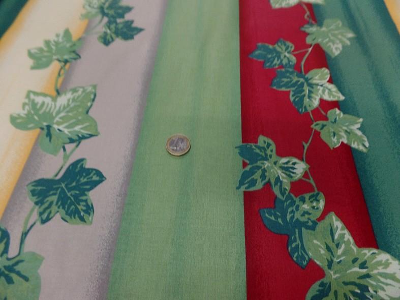 Satin coton raye feuilles de lierre 6